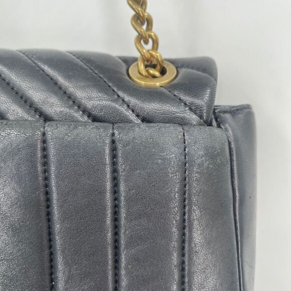 Henri Bendel New York Gold Black 712 Zip Tote Leather Crossbody Bag - Picture 7 of 13